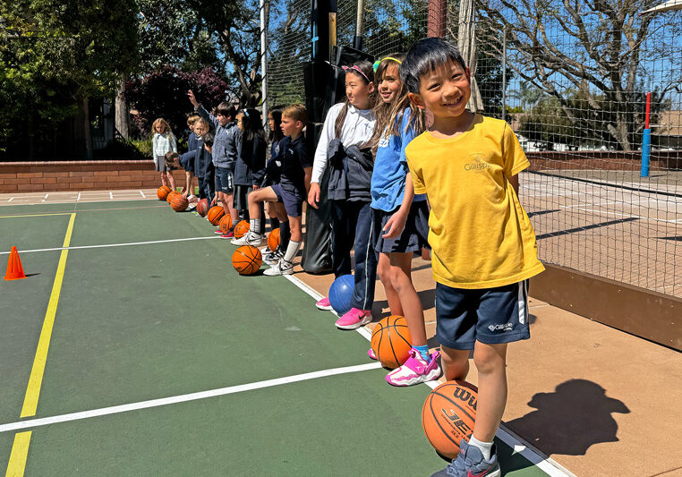 Gillispie Grade 2 students in P.E.