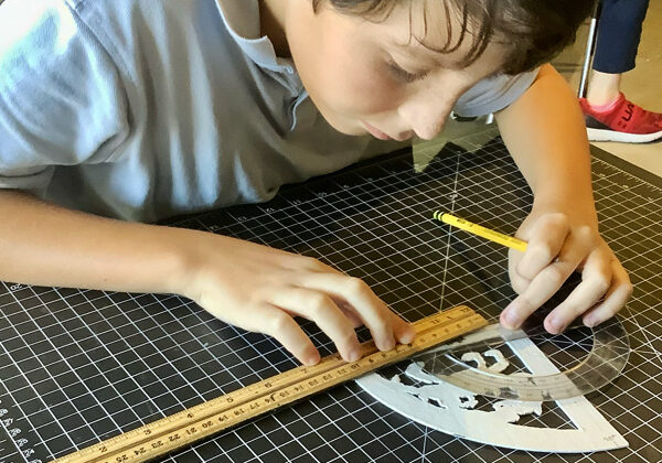 Gillispie School Grade 5 student designing and building an astrolabe. Gillispie School Grade 5 student designing and building an astrolabe.